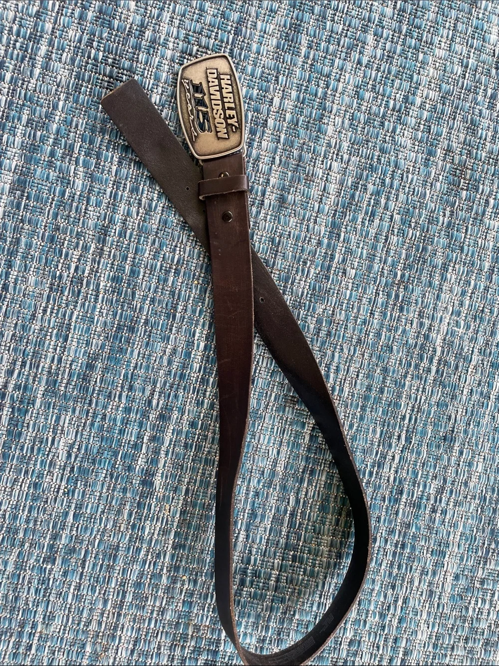 Harley‑Davidson Bronze-Toned 115 Years Logo Belt Buckle with Brown Strap